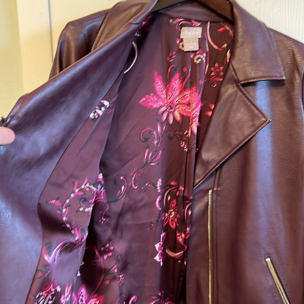NWOT Chicos faux leather Moto jacket - Picture 5 of 5